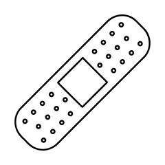 Flat rectangular bandage strip vector design with perforated edges