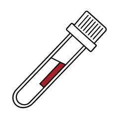 Blood Test Tube with Blood Level Line Vector Illustration