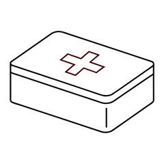 First Aid Kit Box with Cross Symbol Vector Graphic Design