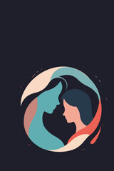 Communication, Man, woman, relationship, couple, Breakdown, Mind, Panic, Psychology, Therapy, Business, Mother, Daughter, Soul, Trauma, Depression, Healing, Thoughts, Artwork, Vector