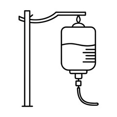 Hanging IV Drip Bag with Thin Tube Vector Illustration