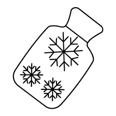 Medical Cold Compress Pack Illustration with Snowflake Design