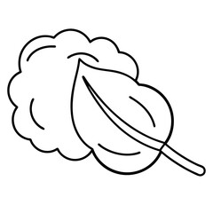 Fluffy Cotton Ball Outline Medical Vector Illustration