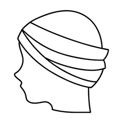 Head Bandage Outline Medical Head Wrap Design for Healthcare