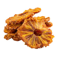 Delicious Dried Pineapple Slices Isolated On White Background