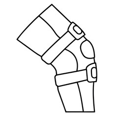 Knee Brace Outline Vector Illustration for Medical or Sports Design