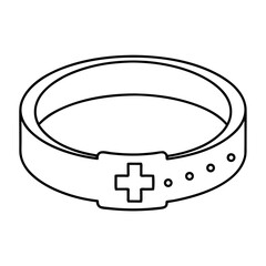 Medical ID Bracelet Design Simple Wristband with Cross Vector