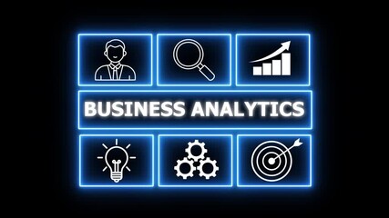 Business analytics concept. Business analytics is the process of using data analysis, statistical models, and digital tools to make informed business decisions, identify trends, - Powered by Adobe