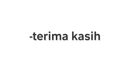 Terima Kasih Thank You Indonesian Malay Text White Background