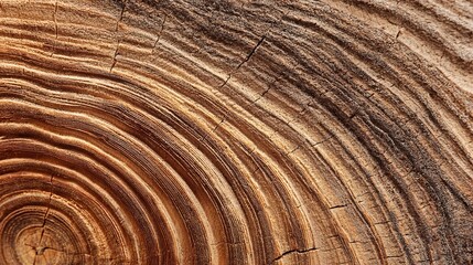 Fototapeta premium Close Up of Tree Rings on Freshly Cut Tree Stump.