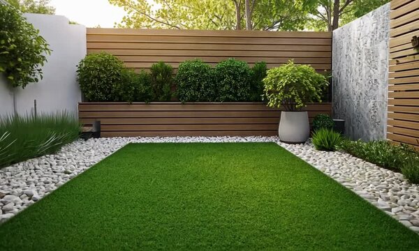 Small Backyard Oasis with Lush Grass