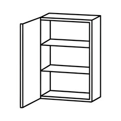 Simple Medicine Cabinet Outline with Shelf Vector Illustration Design