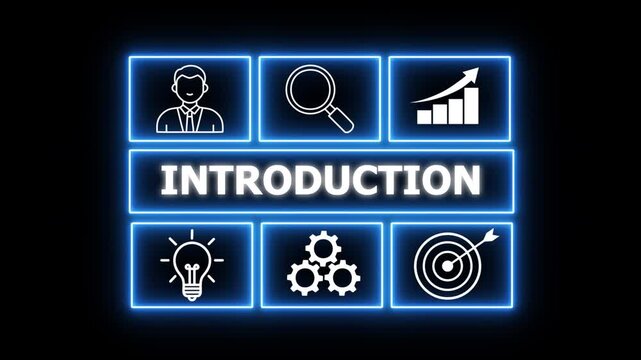 Business, technology, internet and network concept. Virtual screen of the future and sees the inscription: Introduction.setting the context and purpose to prepare the audience for what follows.