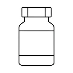 Basic pill bottle vector illustration with simple label strip design
