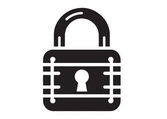 padlock logo silhouette vector, cyber security silhouette vector design logo, locked and unlocked design vector illustration, simple padlock logo silhouettes vector on a white background