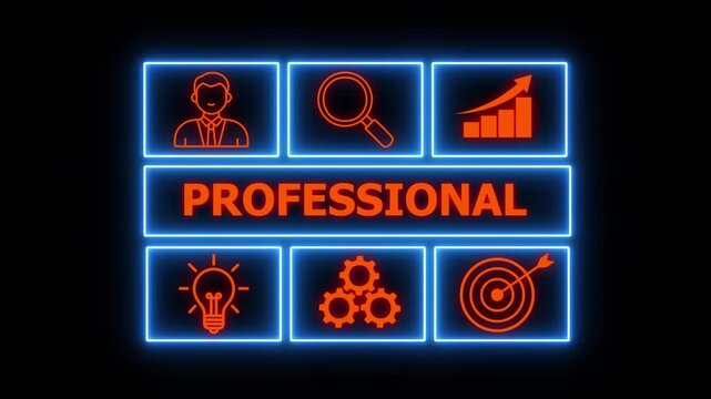 Business Concept. Professional Development. Professional refers to someone engaged in a specific occupation or career with specialized knowledge, skills, and conduct, 