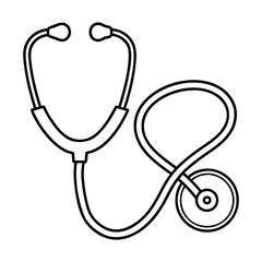 Heart Shaped Stethoscope Tubing Graphic for Medical or Healthcare Designs
