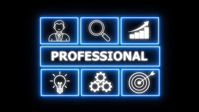 Business Concept. Professional Development. Professional refers to someone engaged in a specific occupation or career with specialized knowledge, skills, and conduct, 