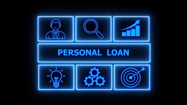 Business, Technology, Internet and network concept. Loan personal finance. education, travel, or debt consolidation, typically repaid in fixed installments over a set period.