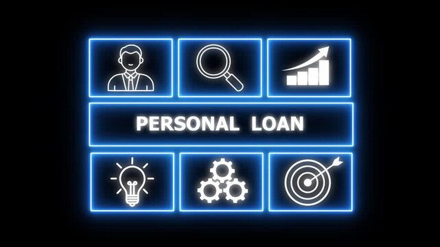 Business, Technology, Internet and network concept. Loan personal finance. education, travel, or debt consolidation, typically repaid in fixed installments over a set period.