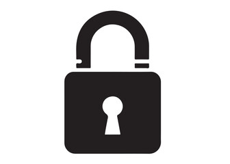 padlock logo silhouette vector, cyber security silhouette vector design logo, locked and unlocked design vector illustration, simple padlock logo silhouettes vector on a white background