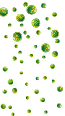 Vitamin Q10 round capsules scattered randomly.