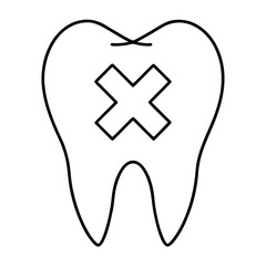 Tooth Icon with Cross Dental Care and Medical Symbol Design
