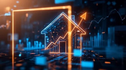 Futuristic Real Estate Market Analysis with Rising Graph, Investment and Financial Growth - Powered by Adobe
