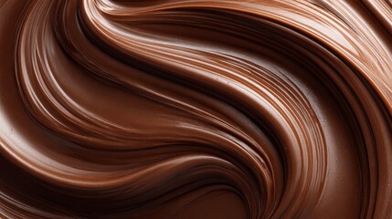 Naklejka premium Thick melted brown chocolate background, 16:9