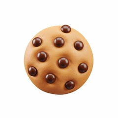 Fototapeta premium Chocolate Chip Cookie Isolated Delicious Treat Bakery Food Sweet