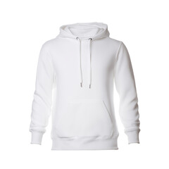 White hoodie sweatshirt with pocket isolated on white background