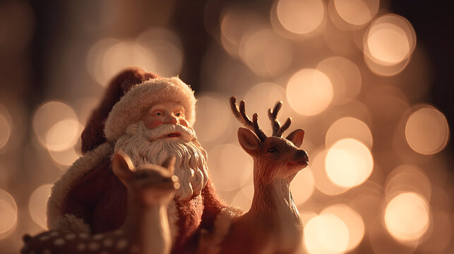 Christmas, santa claus and reindeer
