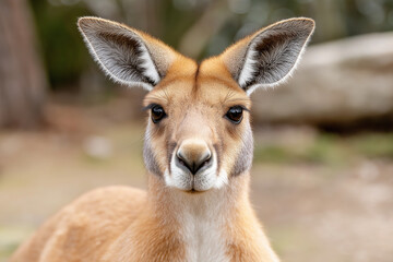 Kangaroo in natural habitat with wildlife and nature in the Australian outback