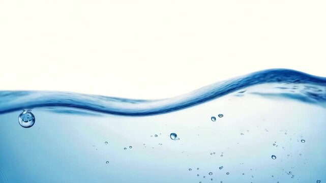 Blue water with waves and splash, moving video
