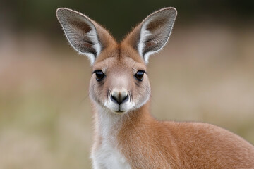 Kangaroo in Australian wildlife, showcasing nature and marsupial portrait in its natural habitat.