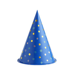 Fototapeta premium blue Colorful party hat on transparent background