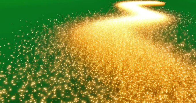 Golden gliter with green screen background