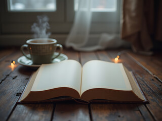 Naklejka premium Hardcover Book Mockup with Leather Cover on Black Velvet
