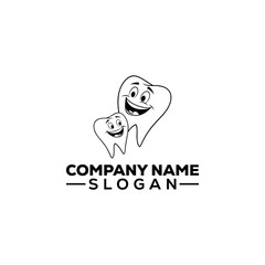 Happy Cartoon Tooth Mascot Logo Design