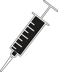 Dental syringe icon representing anesthesia injection or local numbing in dentistry with transparent background