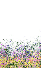 Vibrant abstract splatter pattern with a gradient of colors against a dark background