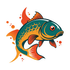 a Carp Fish Vector Illustration