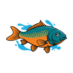 Fototapeta premium a Carp Fish Vector Illustration
