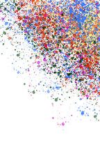 Vibrant abstract splatter art with pink and blue dominance
