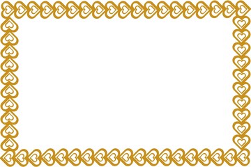 Simple Border Frame, Golden Frame with White Background, Unique Frame