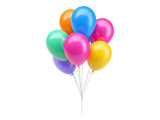 Colorful Balloons on Transparent Background Isolated