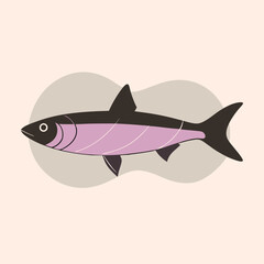 Obraz premium sardine fish vector illustration, isolated white background