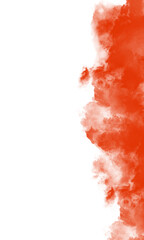 Abstract orange brush stroke border on a clean white background