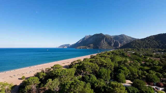 Drone footage of &Ccedil;ıralı and Olimpos Beach