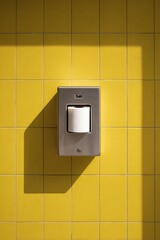 Modern bathroom design with yellow tile wall and stainless steel toilet paper holder,National Toilet Paper Day
